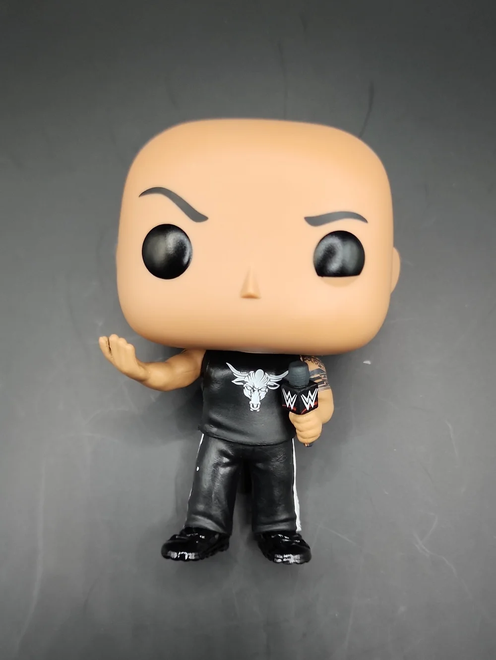 Funko Pop The Rock Figure Black Tank Top with White Bull Skull Logo